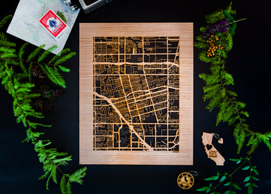 Anaheim, CA City Street Map | Modern Wood Wall Art in a Minimalist design. 2 sizes