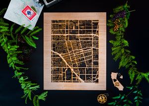 Anaheim, CA City Street Map | Modern Wood Wall Art in a Minimalist design. 2 sizes