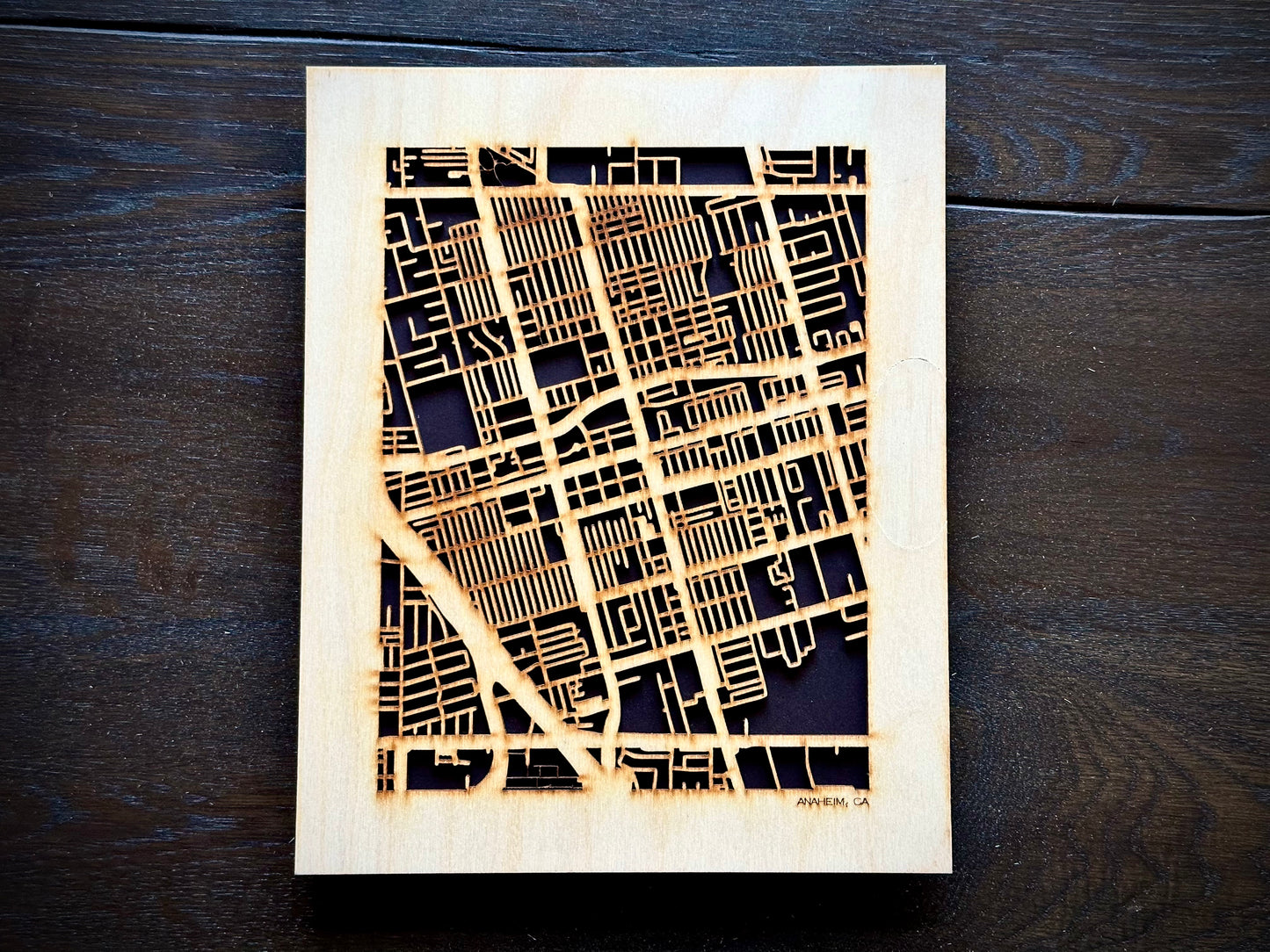 Anaheim, CA City Street Map | Modern Wood Wall Art in a Minimalist design. 2 sizes