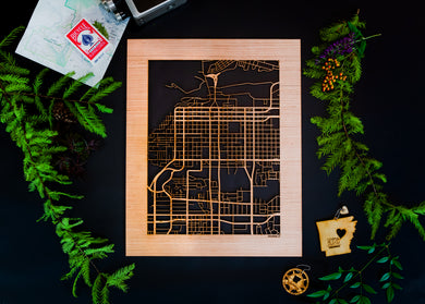 Anchorage, AK City Street Map | Modern Wood Wall Art in a Minimalist design. 2 sizes