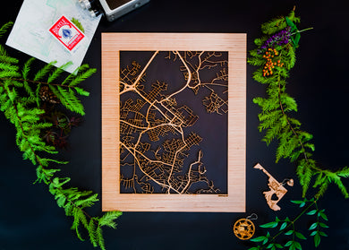 Annapolis, MD City Street Map | Modern Wood Wall Art in a Minimalist design. 2 sizes