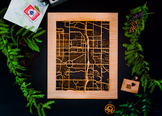 Aurora, CO City Street Map | Modern Wood Wall Art in a Minimalist design. 2 sizes