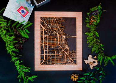 Beaumont, TX City Street Map | Modern Wood Wall Art in a Minimalist design. 2 sizes