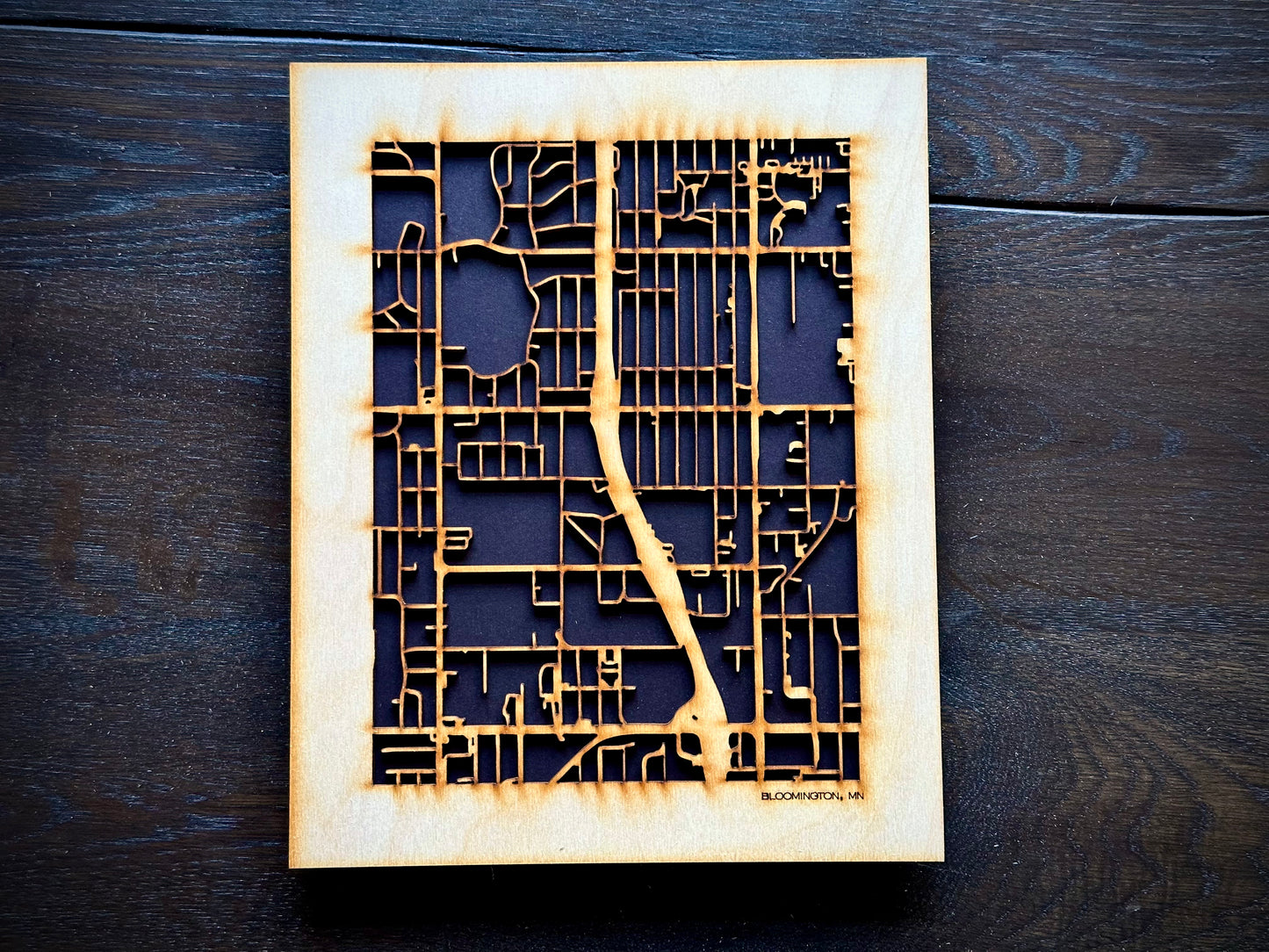 Bloomington, MN City Street Map | Modern Wood Wall Art in a Minimalist design. 2 sizes