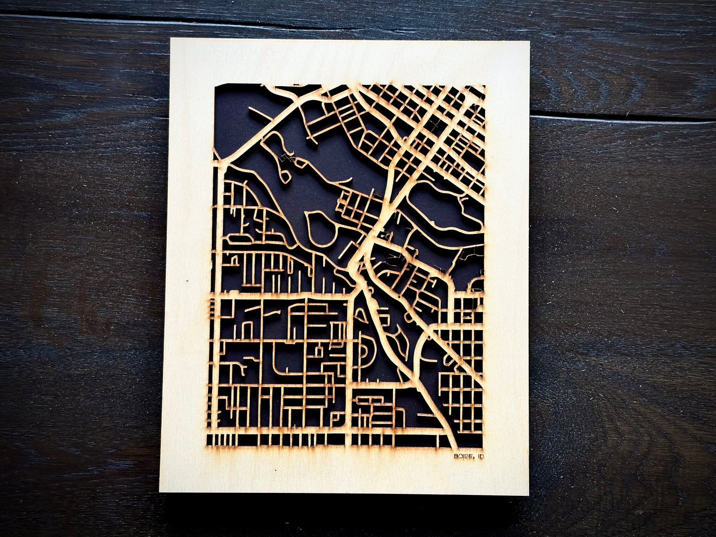 Boise, ID City Street Map | Modern Wood Wall Art in a Minimalist design. 2 sizes