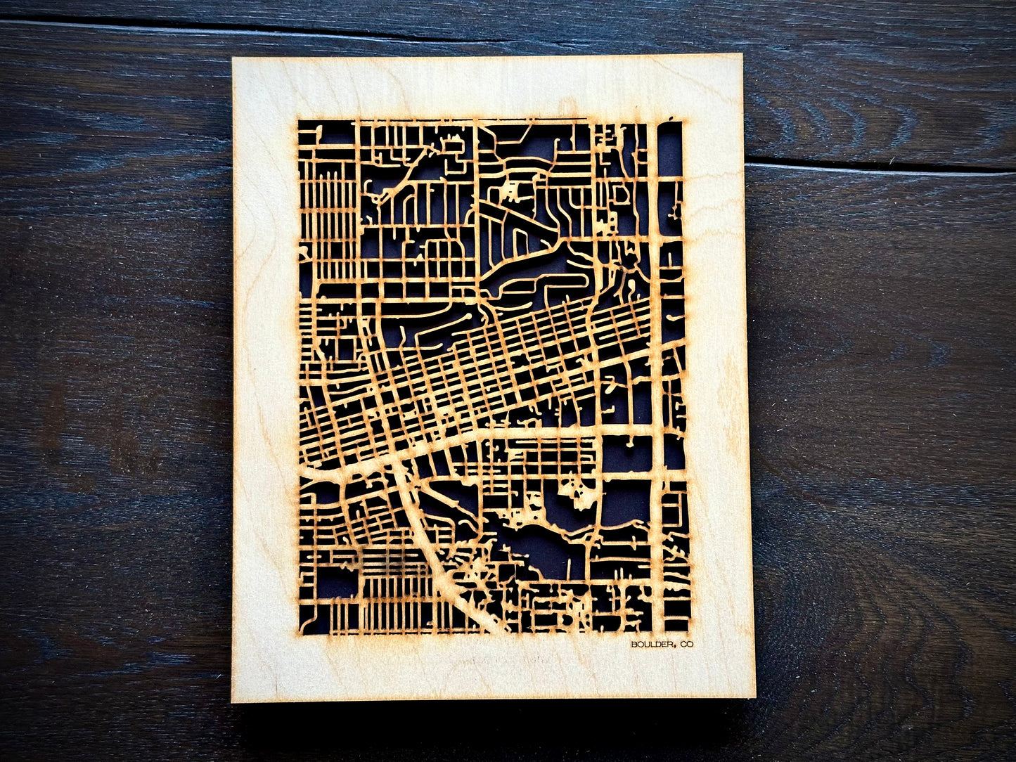 Boulder, CO City Street Map | Modern Wood Wall Art in a Minimalist design. 2 sizes