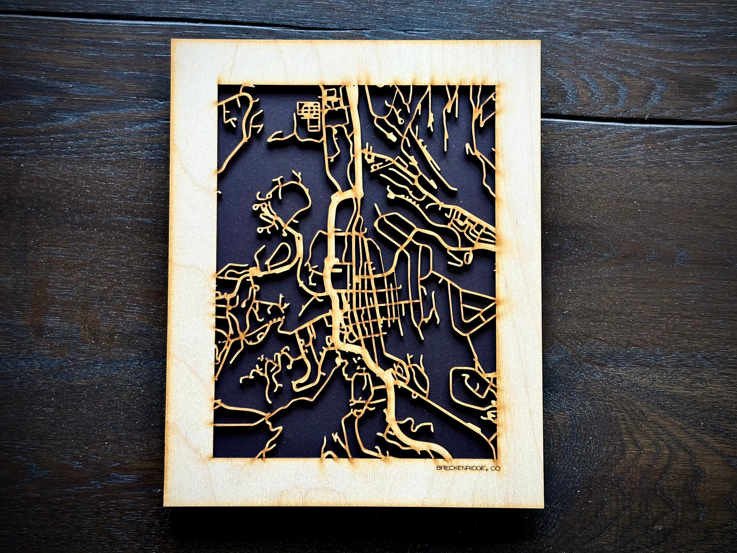 Breckenridge, CO City Street Map | Modern Wood Wall Art in a Minimalist design. 2 sizes