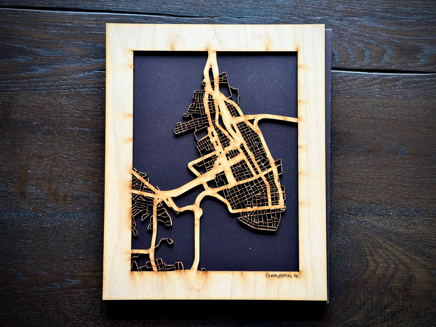 Charleston, SC City Street Map | Modern Wood Wall Art in a Minimalist design. 2 sizes