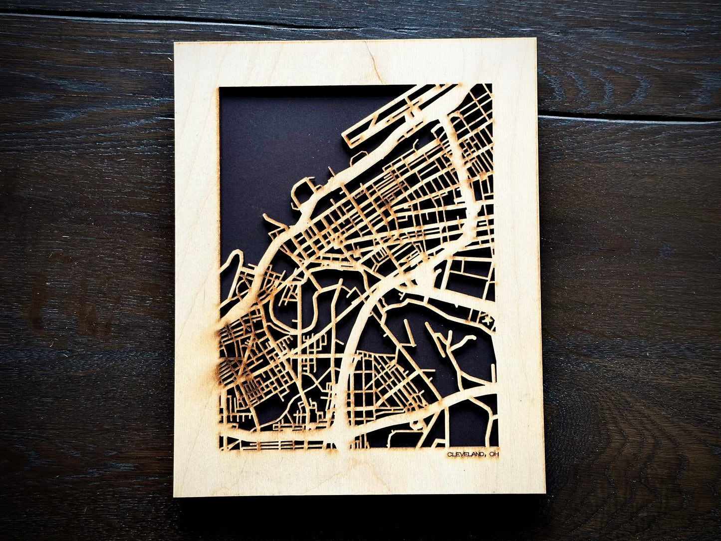 Cleveland, OH City Street Map | Modern Wood Wall Art in a Minimalist design. 3 sizes