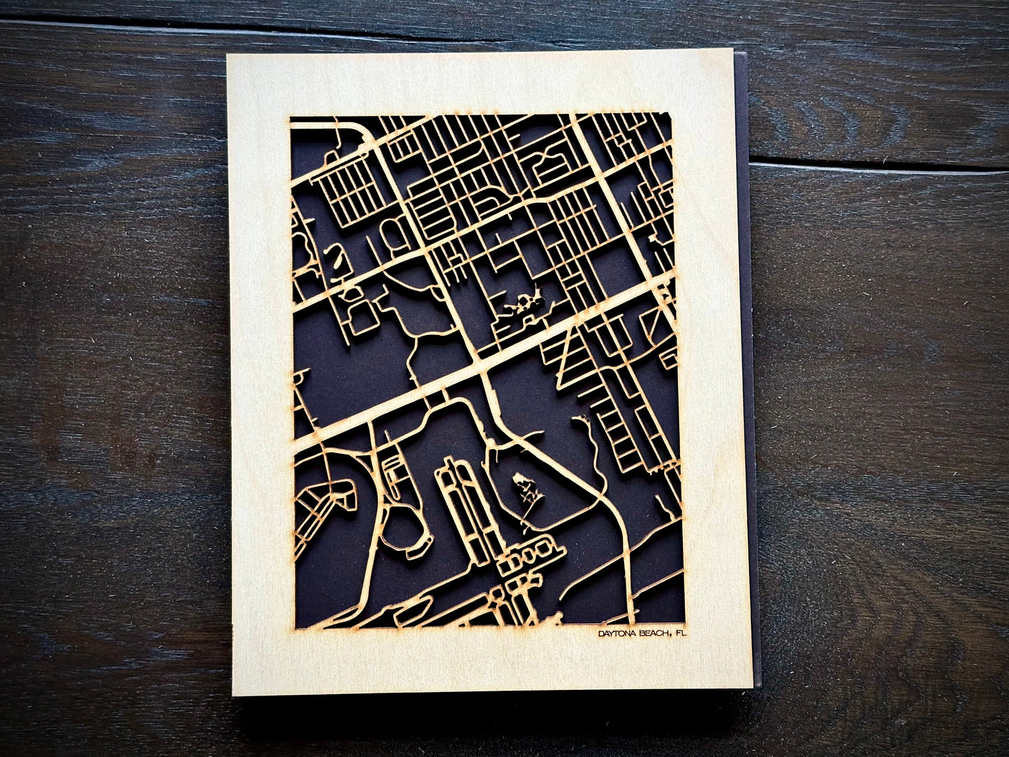 Daytona Beach, FL City Street Map | Modern Wood Wall Art in a Minimalist design. 2 sizes
