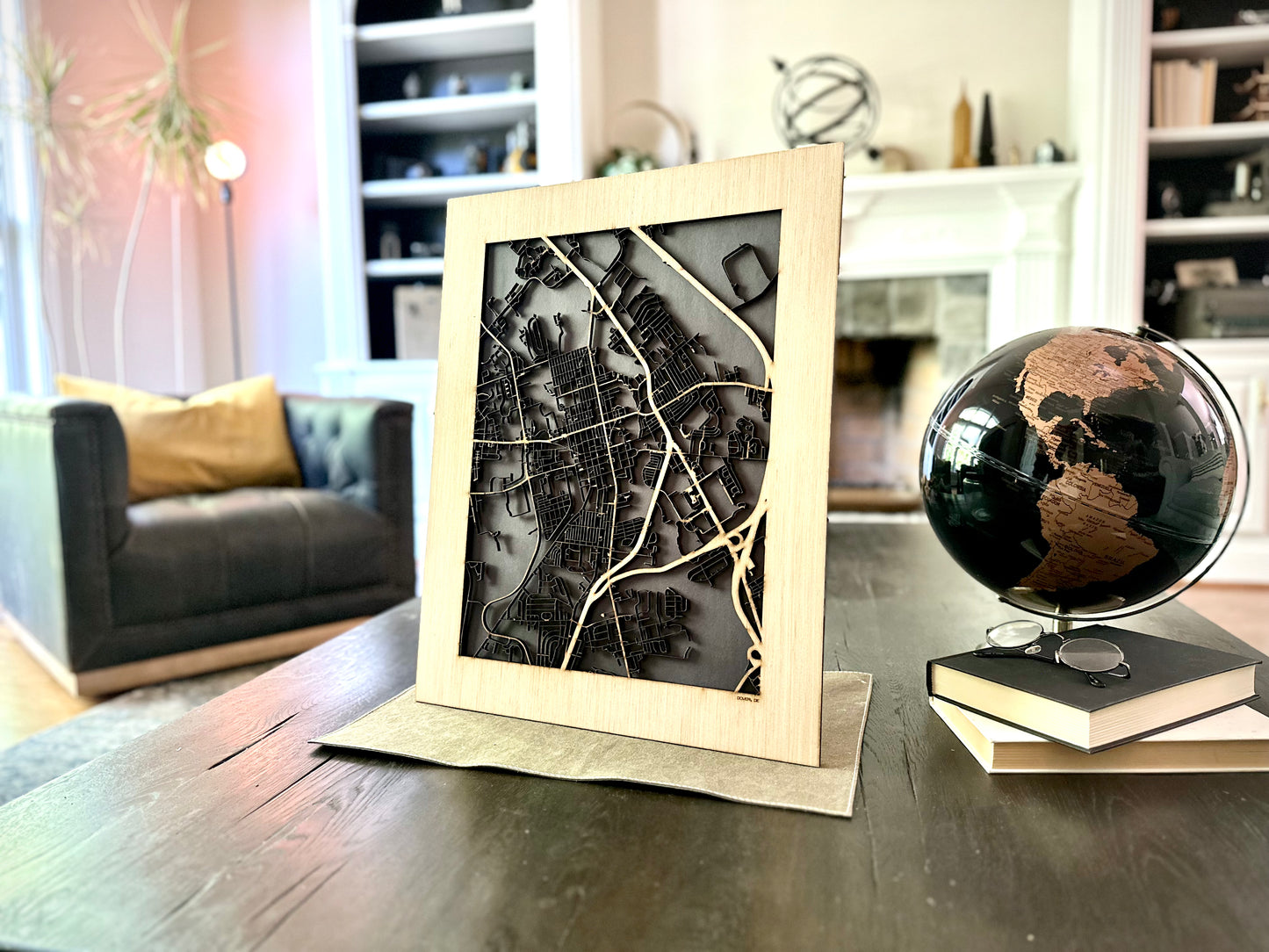 Dover, DE City Street Map | Modern Wood Wall Art in a Minimalist design. 2 sizes