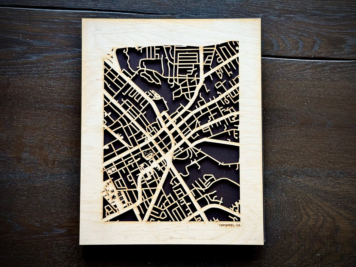 Hayward, CA City Street Map | Modern Wood Wall Art in a Minimalist design. 2 sizes