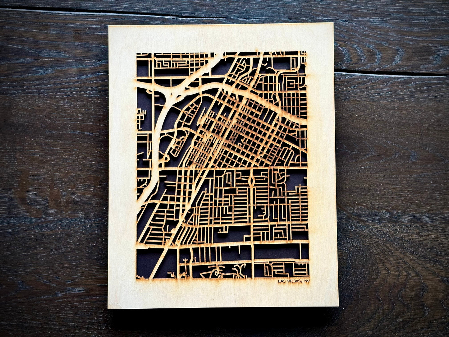 Las Vegas, NV City Street Map | Modern Wood Wall Art in a Minimalist design. 3 sizes