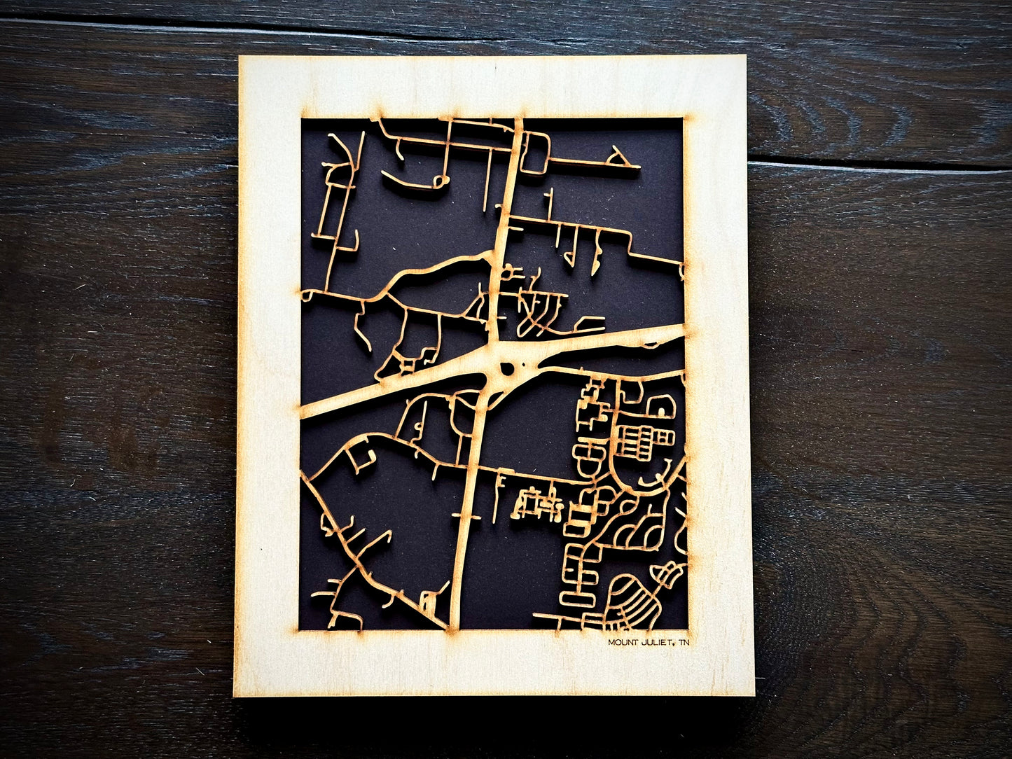 Mt Juliet, TN City Street Map | Modern Wood Wall Art in a Minimalist design. 2 sizes