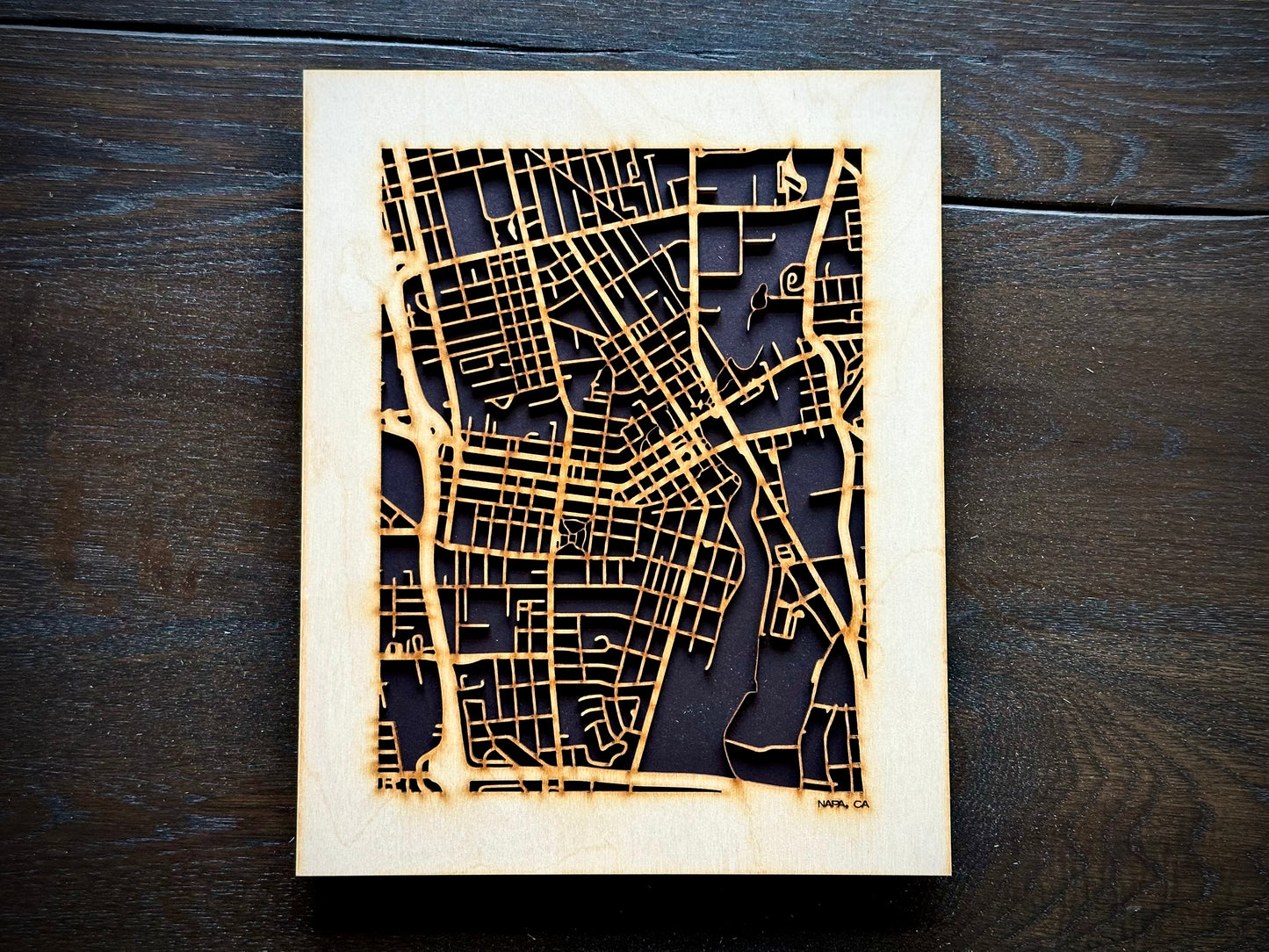 Napa, CA City Street Map | Modern Wood Wall Art in a Minimalist design. 2 sizes