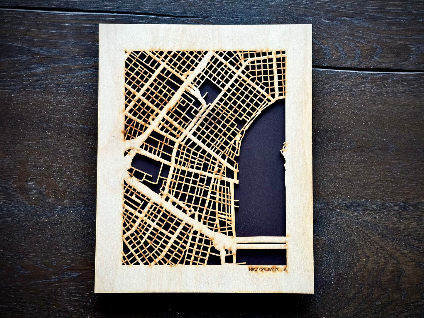 New Orleans, LA City Street Map | Modern Wood Wall Art in a Minimalist design. 3 sizes