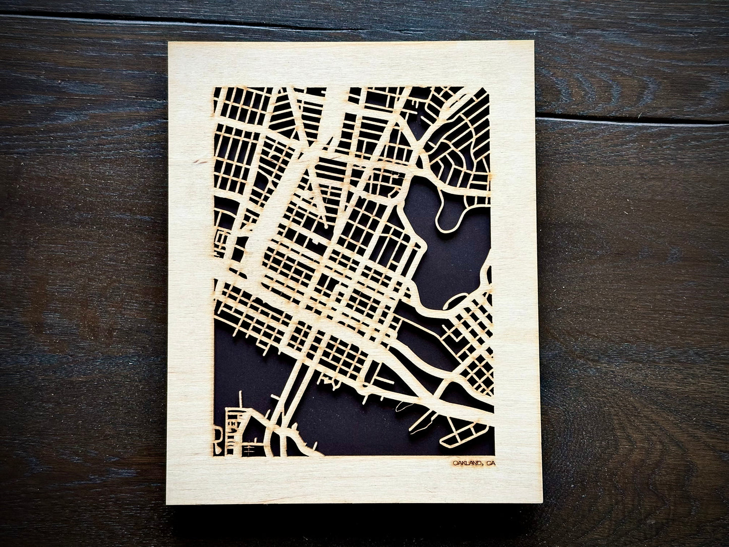 Oakland, CA City Street Map | Modern Wood Wall Art in a Minimalist design. 2 sizes