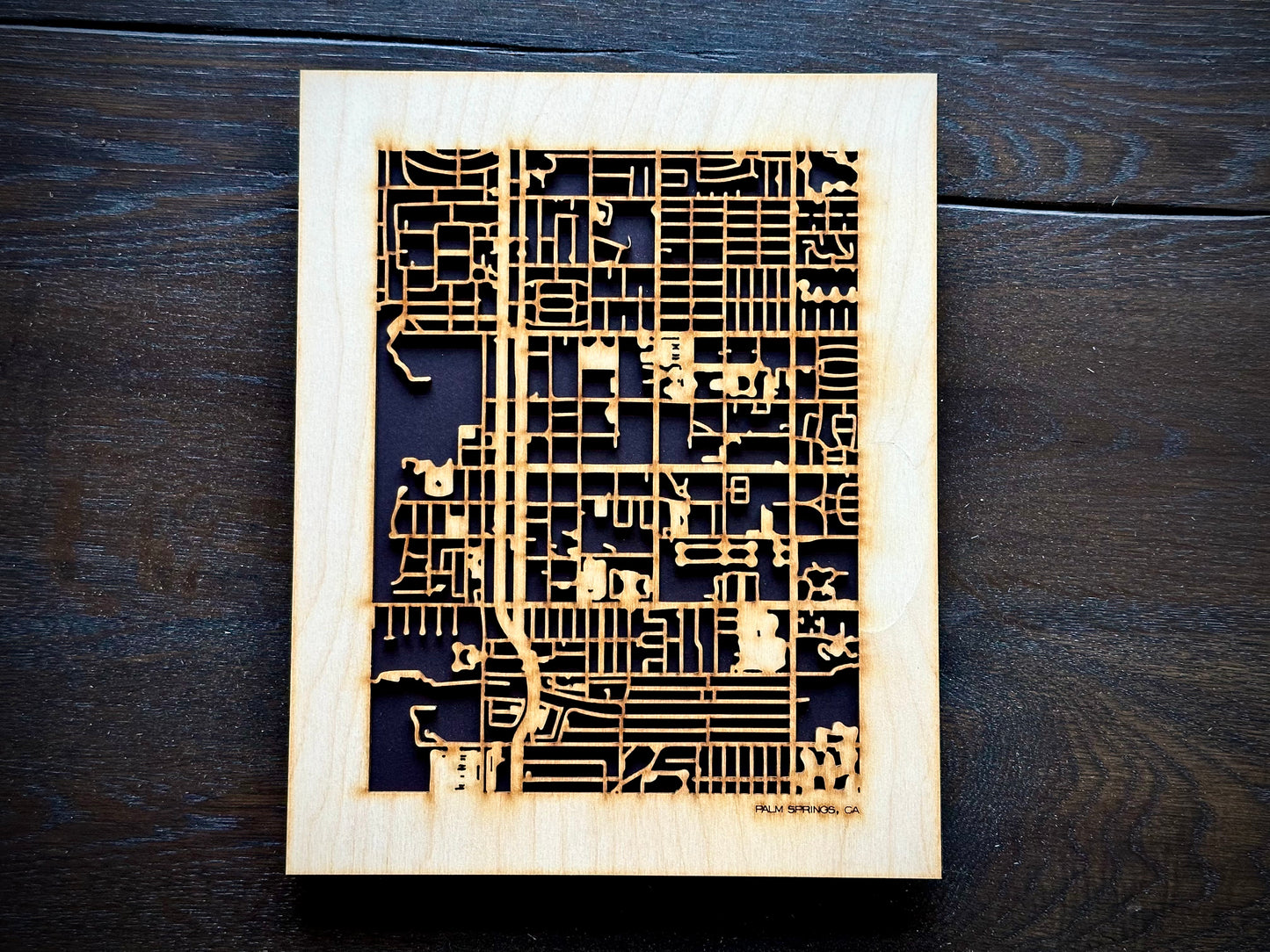 Palm Springs, CA City Street Map | Modern Wood Wall Art in a Minimalist design. 2 sizes