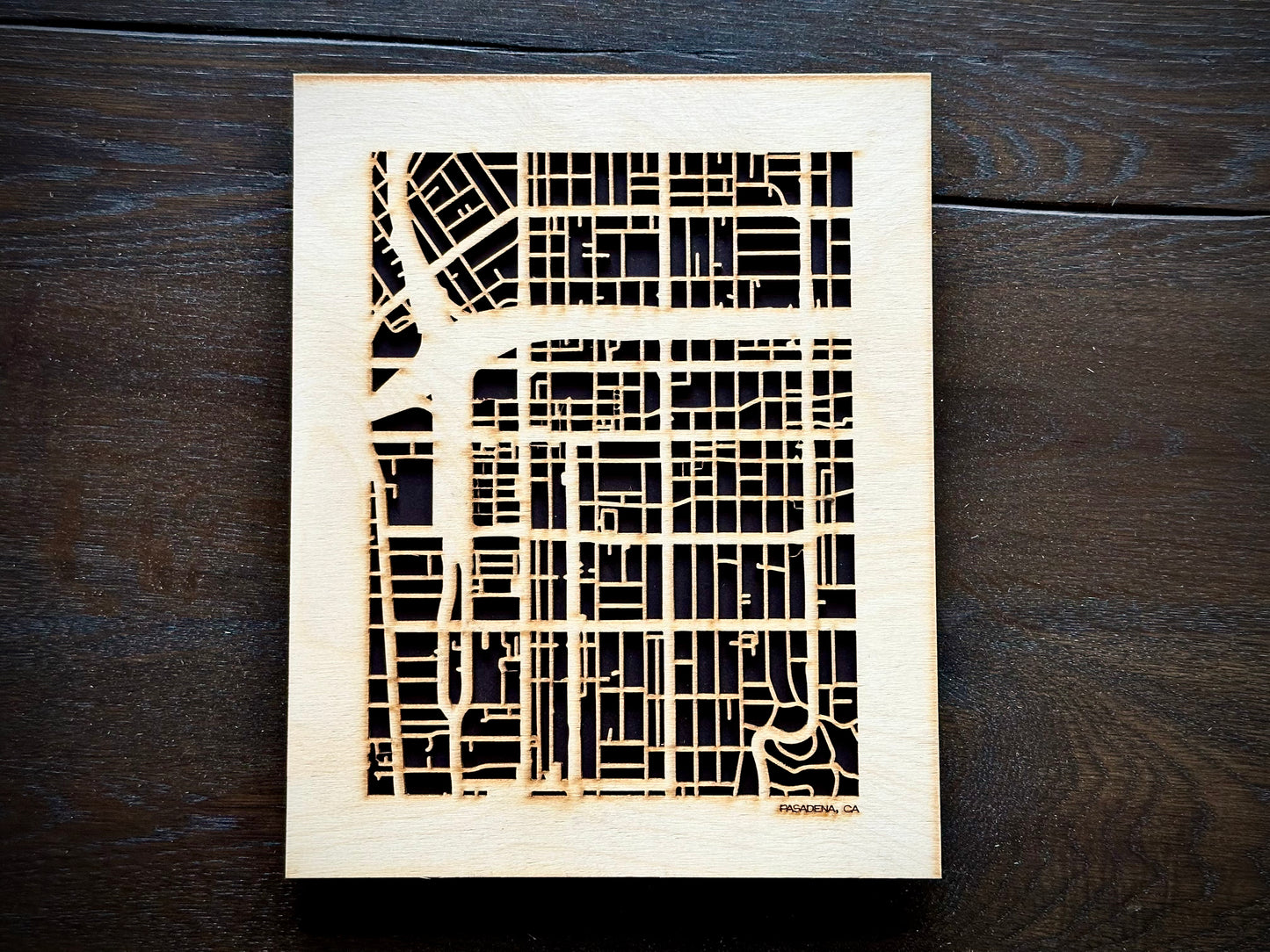 Pasadena, CA City Street Map | Modern Wood Wall Art in a Minimalist design. 2 sizes