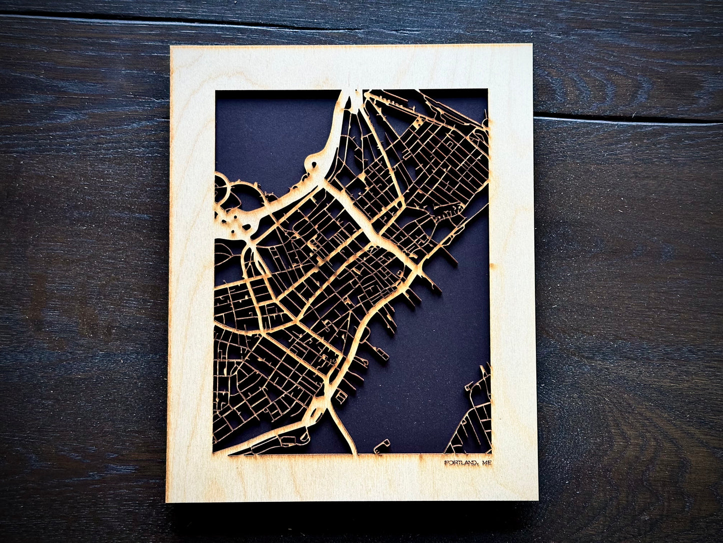 Portland, ME City Street Map | Modern Wood Wall Art in a Minimalist design. 2 sizes