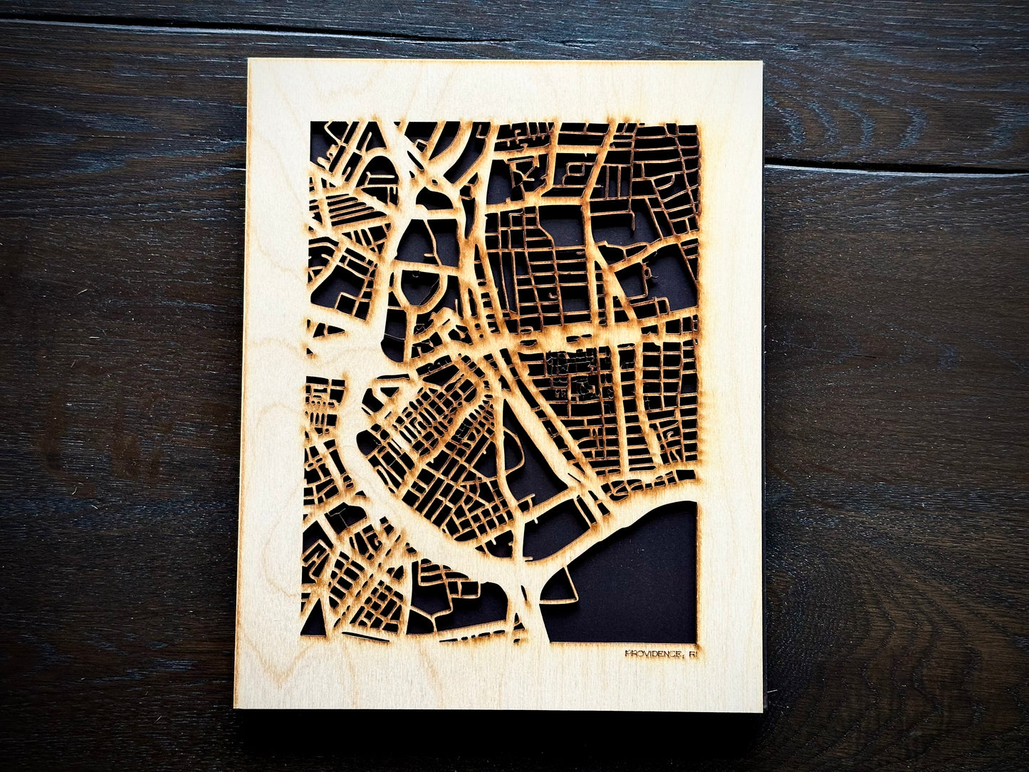Providence, RI City Street Map | Modern Wood Wall Art in a Minimalist design. 2 sizes