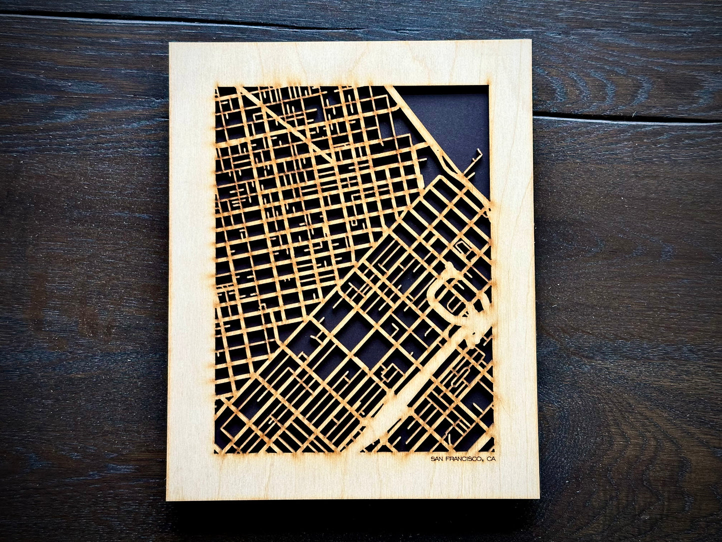 San Francisco, CA City Street Map | Modern Wood Wall Art in a Minimalist design. 3 sizes