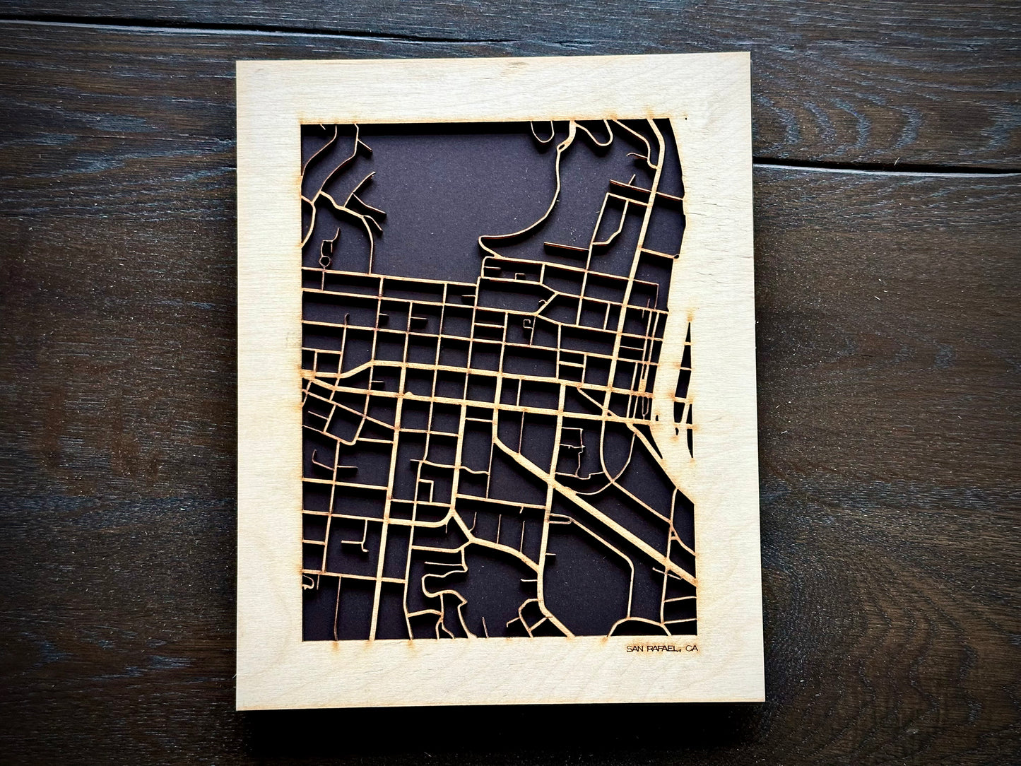San Rafael, CA City Street Map | Modern Wood Wall Art in a Minimalist design. 2 sizes