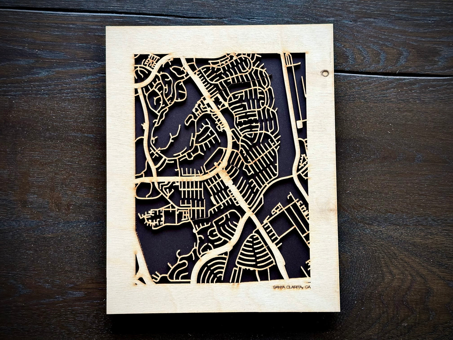 Santa Clarita, CA City Street Map | Modern Wood Wall Art in a Minimalist design. 2 sizes