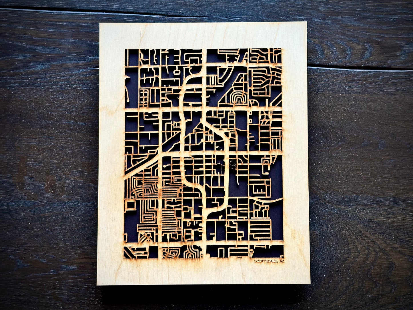 Scottsdale, AZ City Street Map | Modern Wood Wall Art in a Minimalist design. 2 sizes