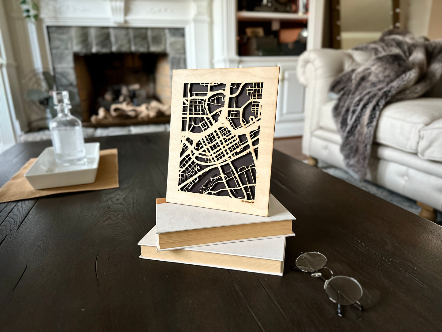 St. Paul, MN City Street Map | Modern Wood Wall Art in a Minimalist design. 2 sizes