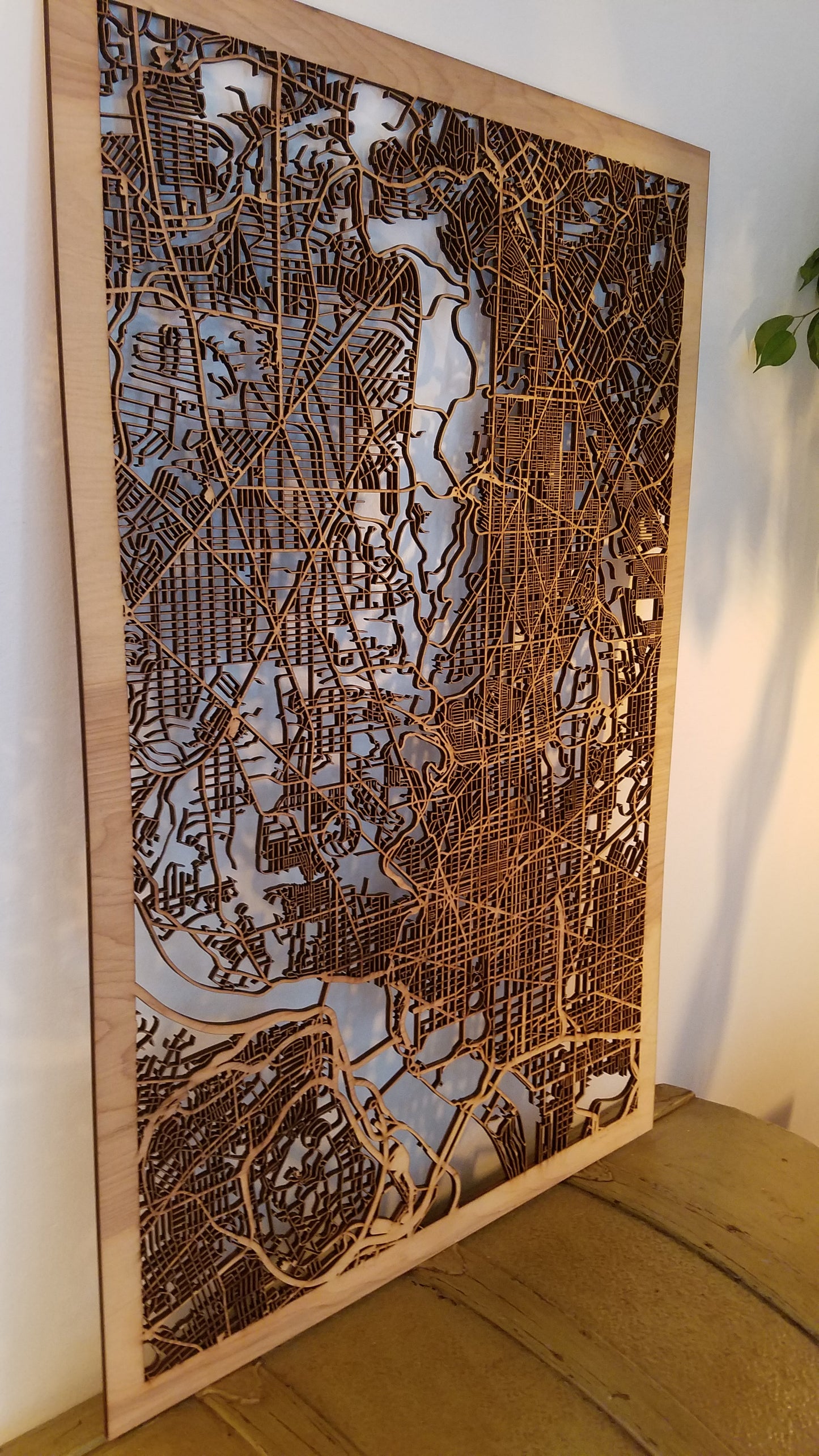 Washington, DC City Street Map | Modern Wood Wall Art in a Minimalist design. 3 sizes