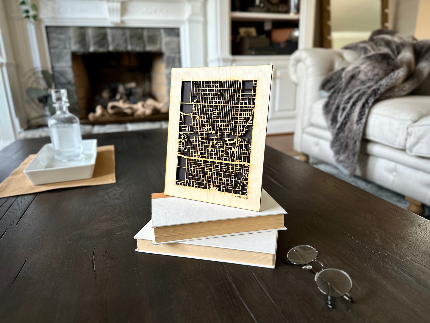 Aberdeen, SD City Street Map | Modern Wood Wall Art in a Minimalist design. 2 sizes