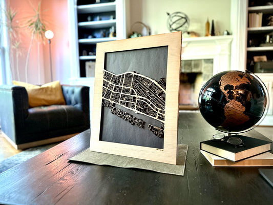 Abu Dhabi, UAE City Street Map | Modern Wood Wall Art in a Minimalist design. 2 sizes