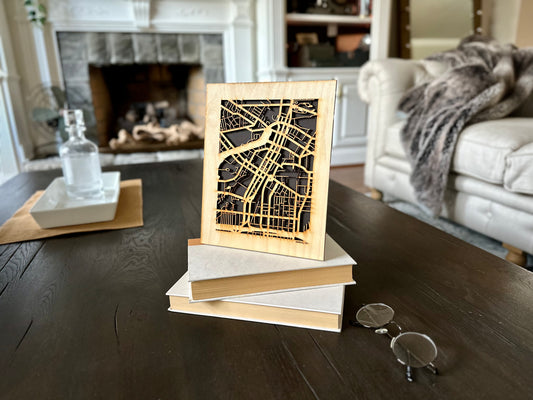 Akron, OH City Street Map | Modern Wood Wall Art in a Minimalist design. 2 sizes