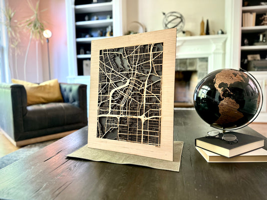 Akron, OH City Street Map | Modern Wood Wall Art in a Minimalist design. 2 sizes