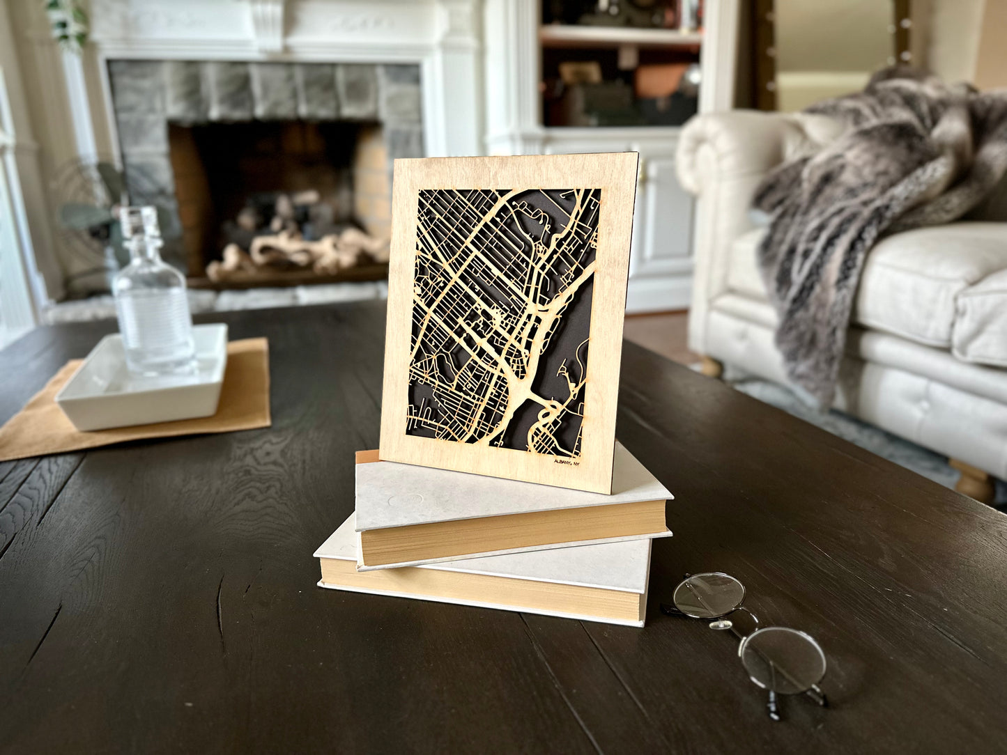 Albany, NY City Street Map | Modern Wood Wall Art in a Minimalist design. 2 sizes