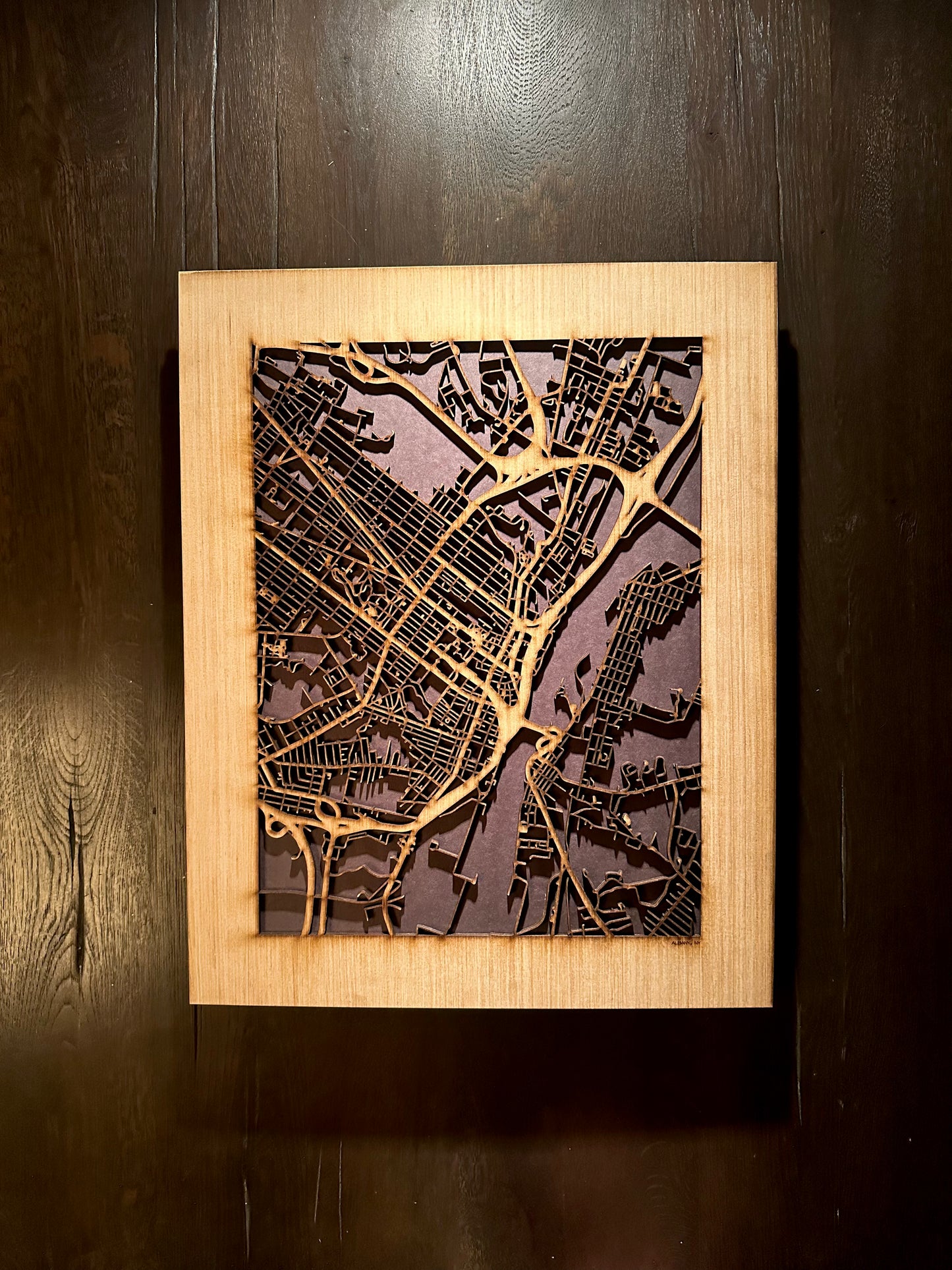 Albany, NY City Street Map | Modern Wood Wall Art in a Minimalist design. 2 sizes