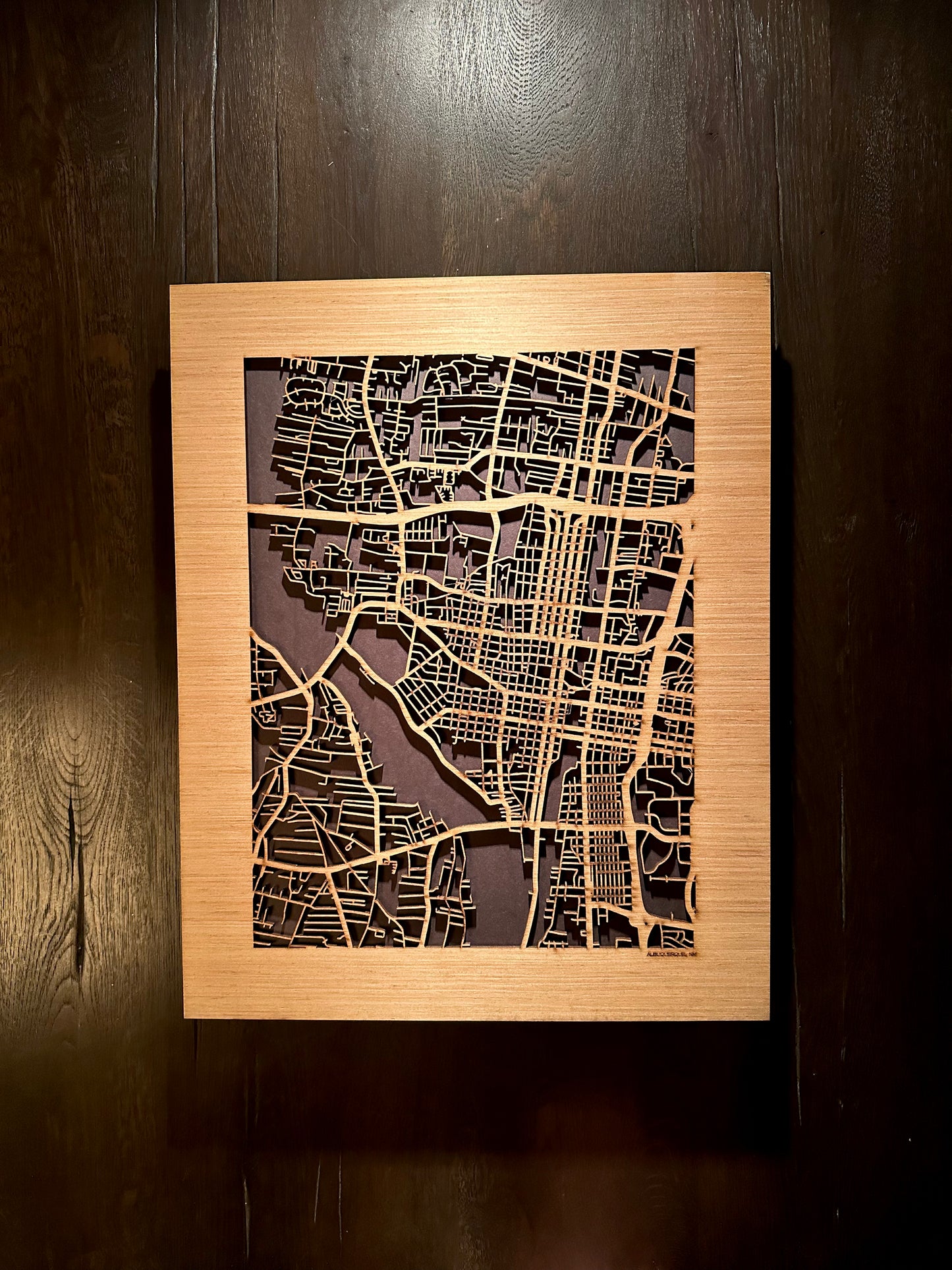 Albuquerque, NM City Street Map | Modern Wood Wall Art in a Minimalist design. 2 sizes