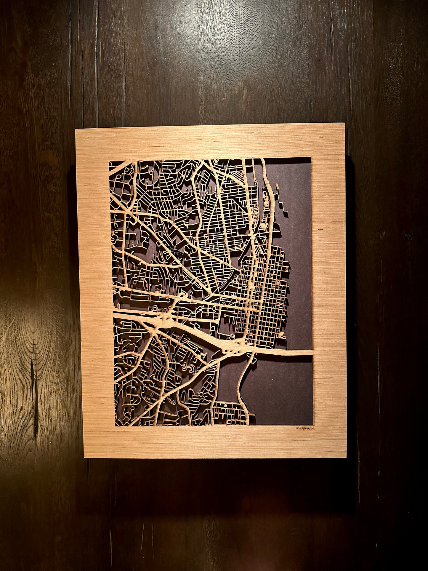 Alexandria, VA City Street Map | Modern Wood Wall Art in a Minimalist design. 2 sizes