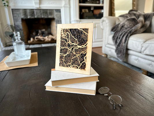Amman, Jordan City Street Map | Modern Wood Wall Art in a Minimalist design. 2 sizes