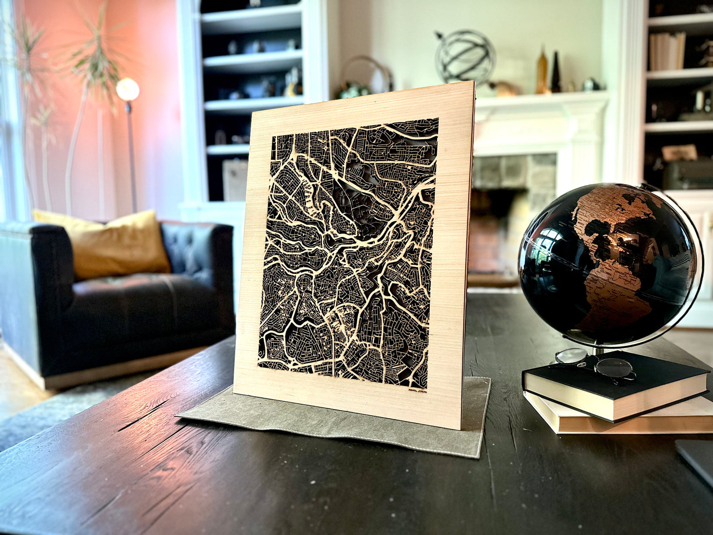 Amman, Jordan City Street Map | Modern Wood Wall Art in a Minimalist design. 2 sizes
