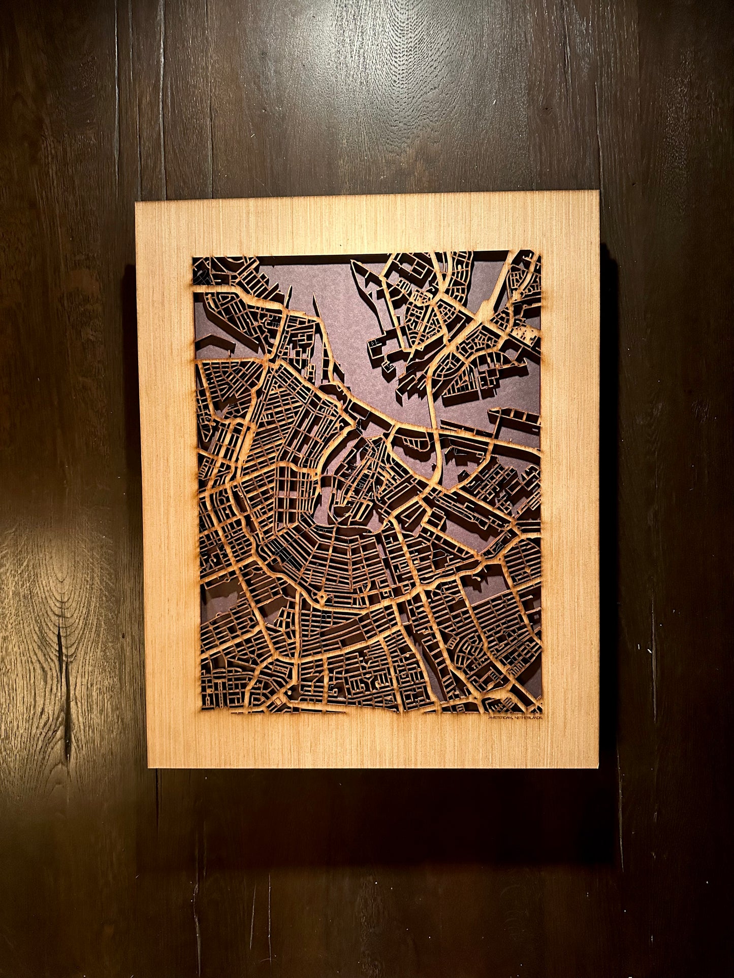 Amsterdam, Netherlands City Street Map | Modern Wood Wall Art in a Minimalist design. 2 sizes