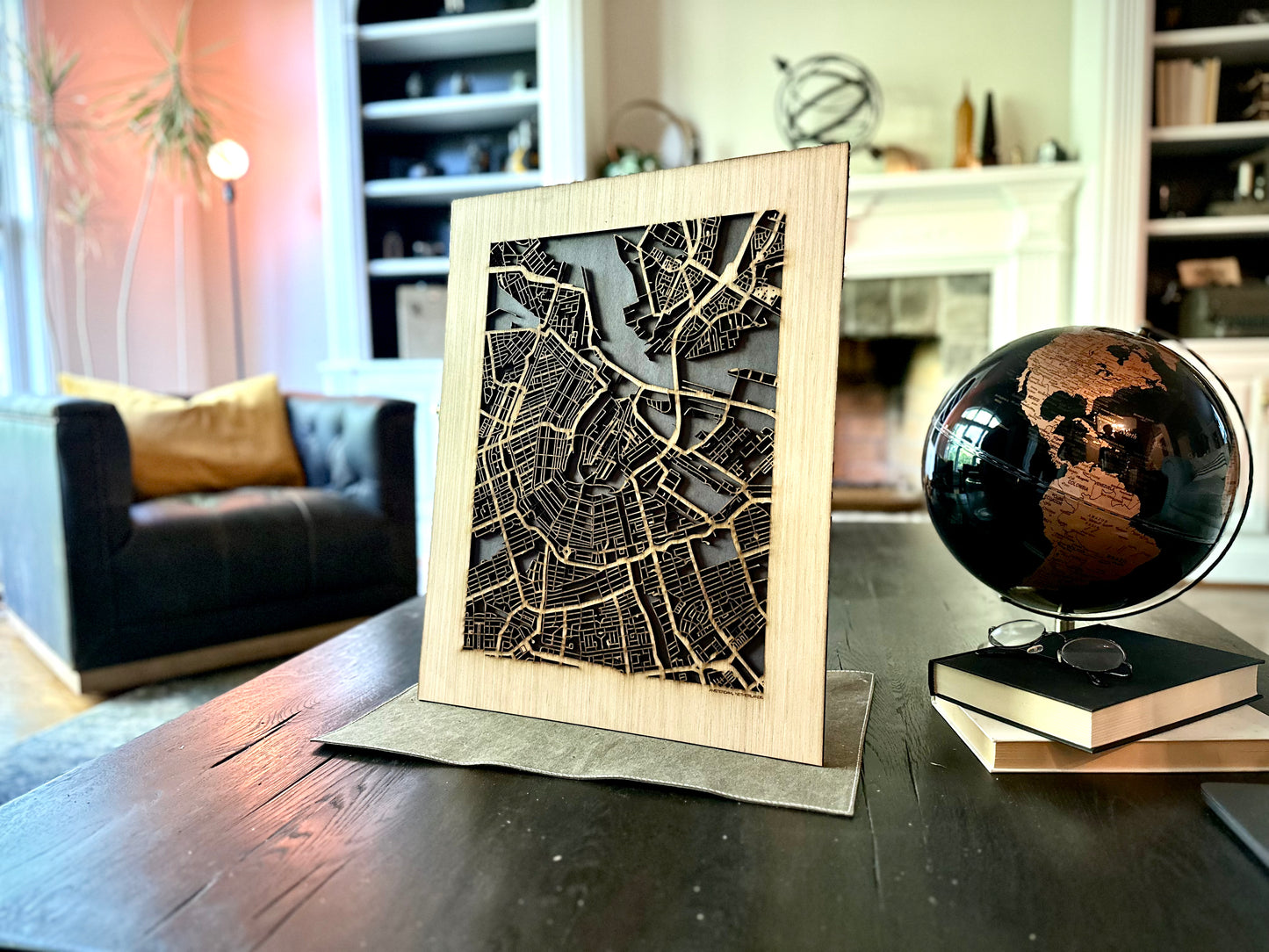 Amsterdam, Netherlands City Street Map | Modern Wood Wall Art in a Minimalist design. 2 sizes