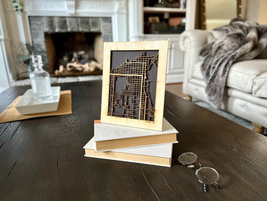 Anacortes, WA City Street Map | Modern Wood Wall Art in a Minimalist design. 2 sizes