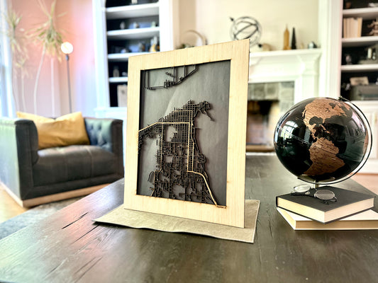 Anacortes, WA City Street Map | Modern Wood Wall Art in a Minimalist design. 2 sizes