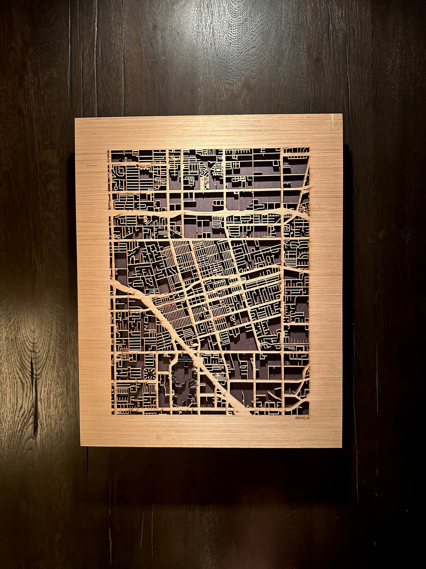 Anaheim, CA City Street Map | Modern Wood Wall Art in a Minimalist design. 2 sizes