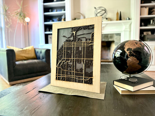 Anchorage, AK City Street Map | Modern Wood Wall Art in a Minimalist design. 2 sizes