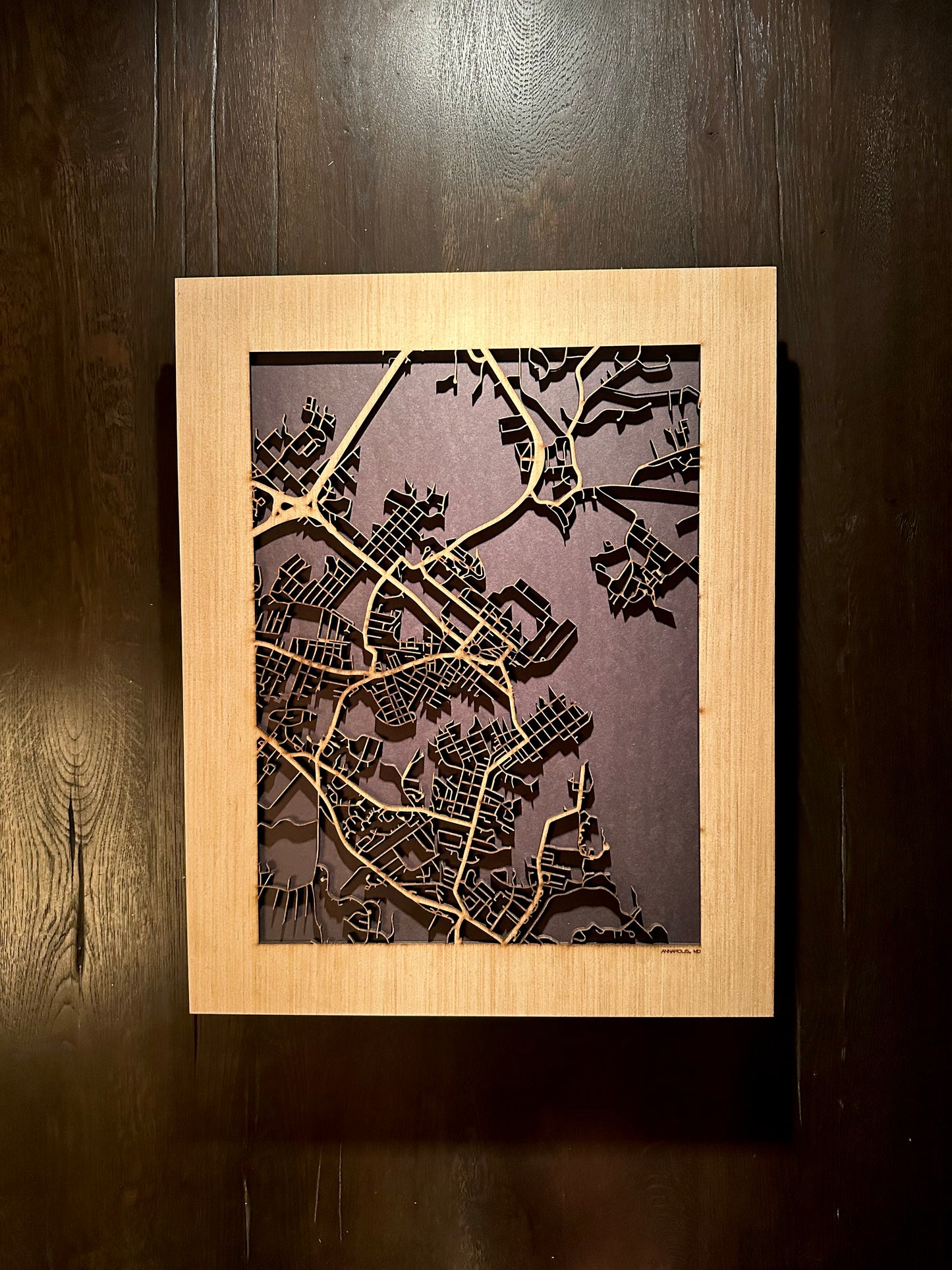 Annapolis, MD City Street Map | Modern Wood Wall Art in a Minimalist design. 2 sizes