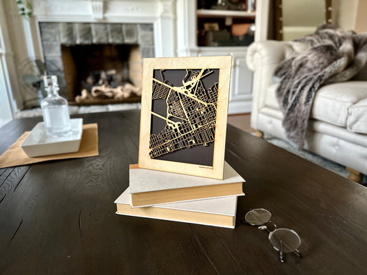 Atlantic City, NJ City Street Map | Modern Wood Wall Art in a Minimalist design. 2 sizes