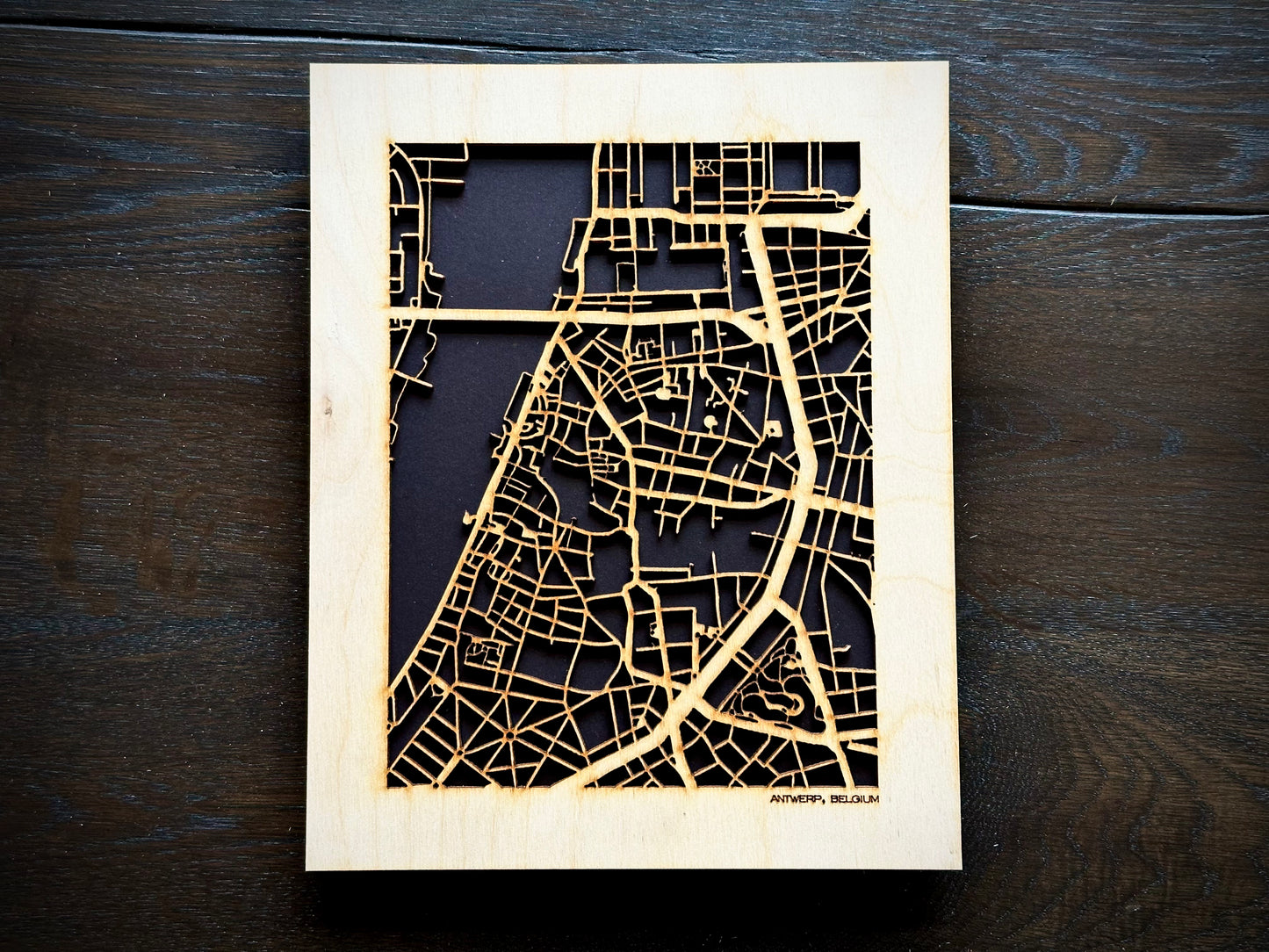 Antwerp, Belgium City Street Map | Modern Wood Wall Art in a Minimalist design. 2 sizes (Copy)